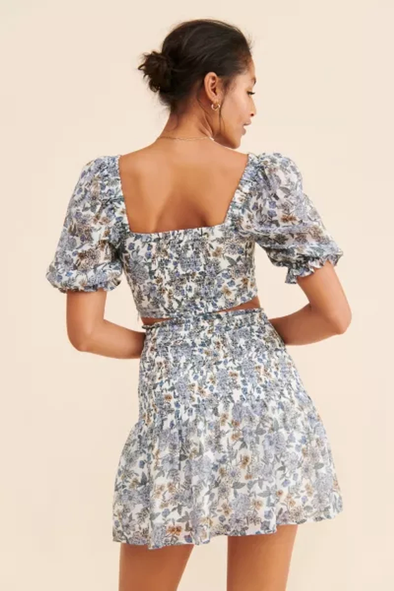 MinkPink Darcy Floral Cropped Blouse