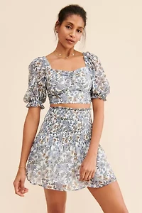 MinkPink Darcy Floral Cropped Blouse