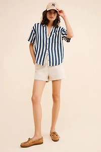Brixton Mykonos Striped Boyfriend Shirt