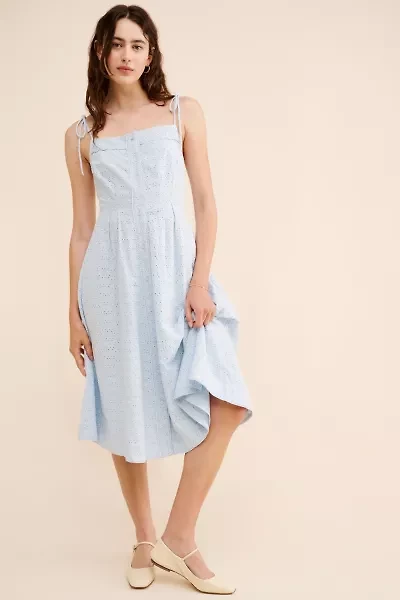 Guizio Acadia Eyelet Midi Dress