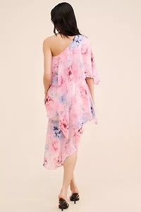 Guizio Ayla One-Shoulder Chiffon Dress