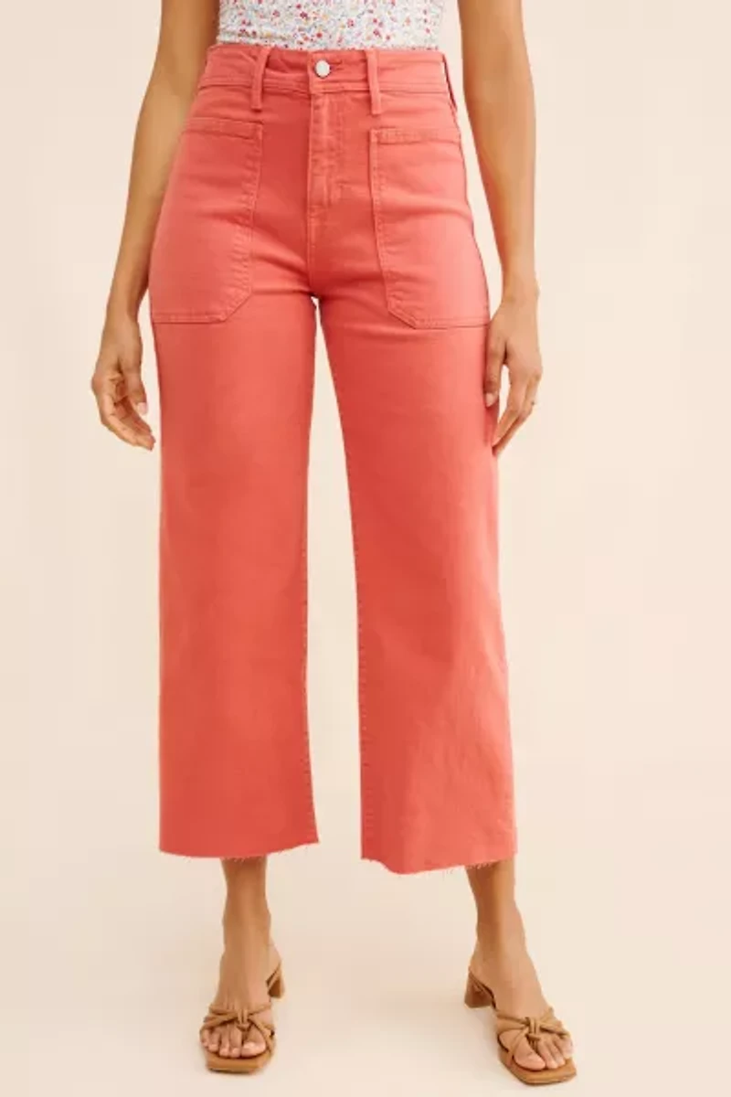 JUST BLACK DENIM High Rise Utility Wide Leg Jeans