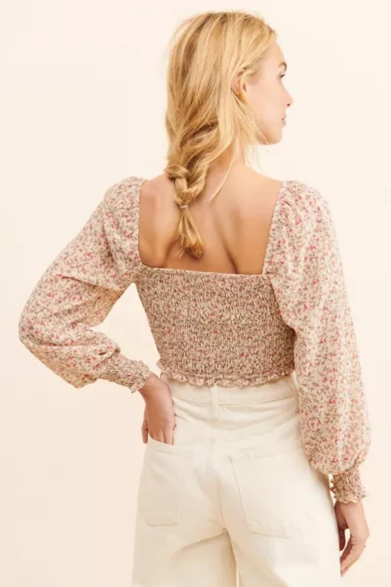 Dress Forum Ditsy Floral Shirred Top