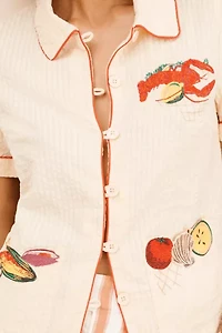 BDG Souvenir Applique Seersucker Shirt