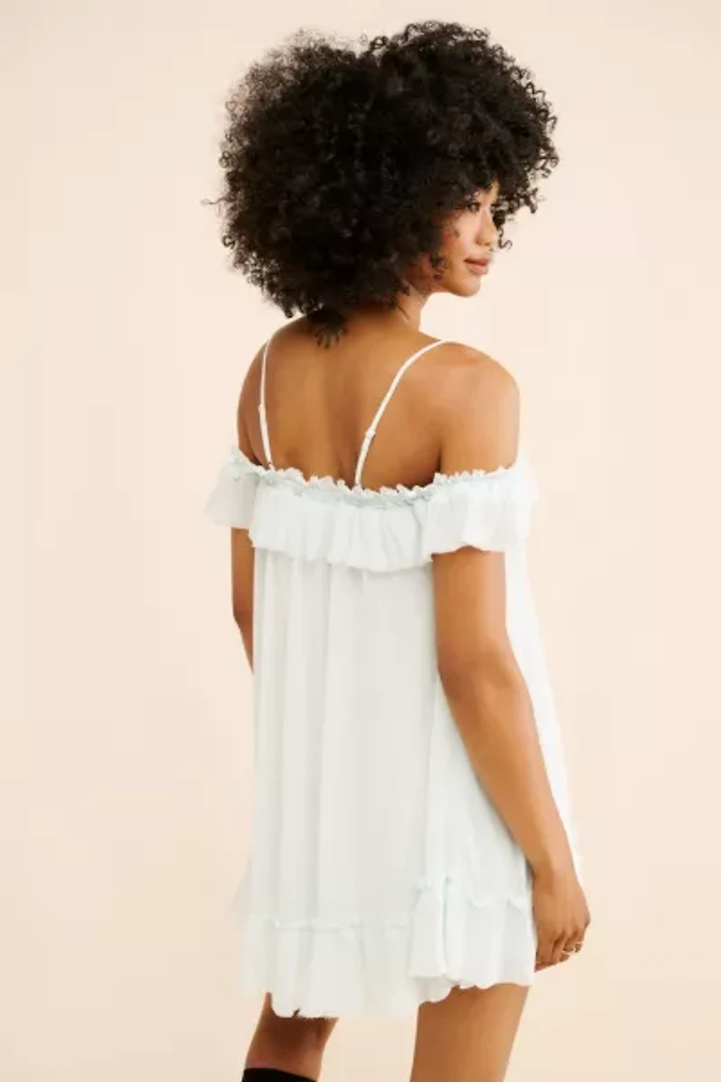 Kimchi Blue Stella Off-The-Shoulder Babydoll Mini Dress
