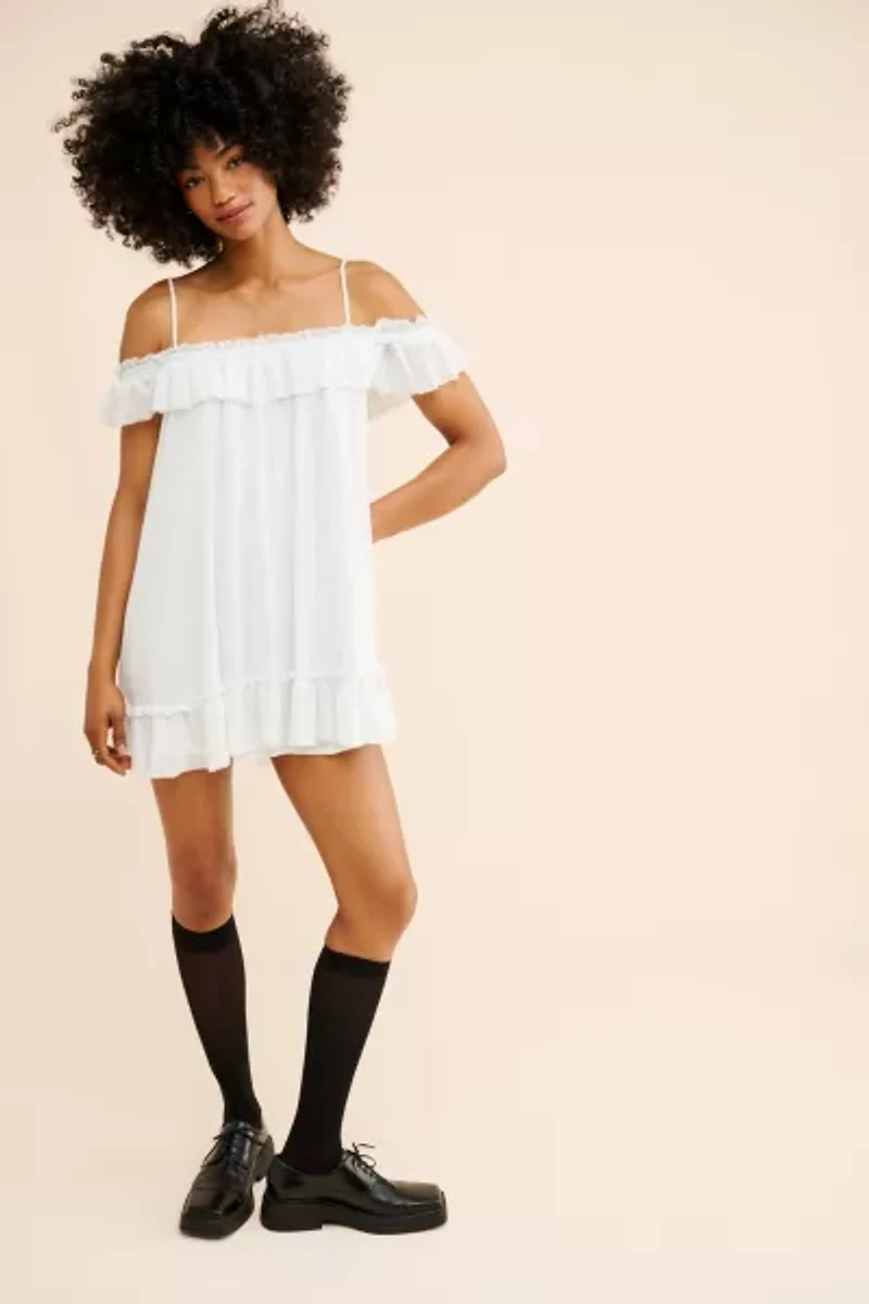 Kimchi Blue Stella Off-The-Shoulder Babydoll Mini Dress