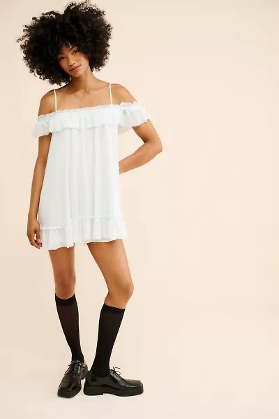 Kimchi Blue Stella Off-The-Shoulder Babydoll Mini Dress