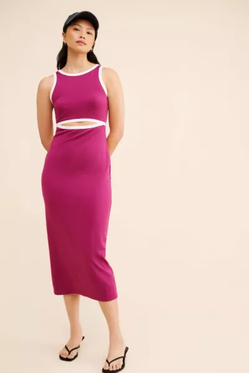 MinkPink Stacy Contrast Bind Midi Dress