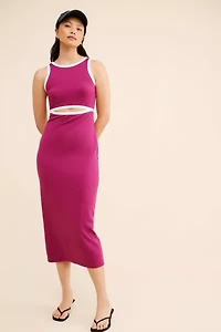 MinkPink Stacy Contrast Bind Midi Dress