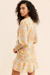 Dress Forum Floral Print Ruched Mini Dress