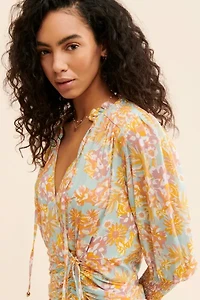 Dress Forum Floral Print Ruched Mini Dress