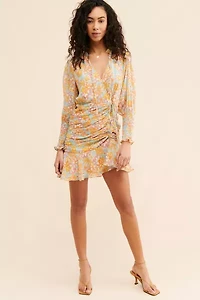 Dress Forum Floral Print Ruched Mini Dress