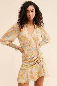 Dress Forum Floral Print Ruched Mini Dress