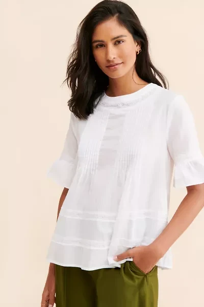 English Factory Boho Pleated Blouse