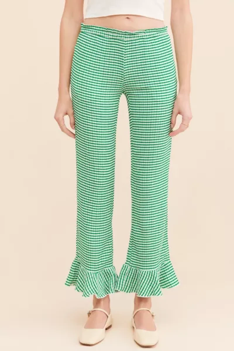 Daphne Printed Ruffle Flare Pants