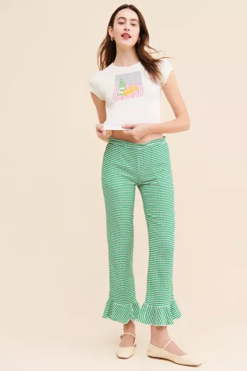Daphne Printed Ruffle Flare Pants