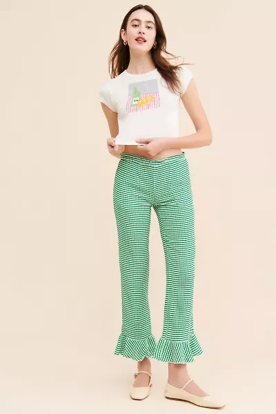 Daphne Printed Ruffle Flare Pants