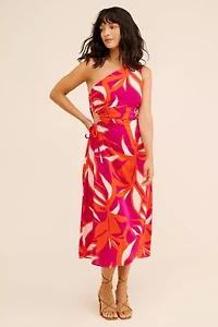 Dress Forum Floral One Shoulder Midi