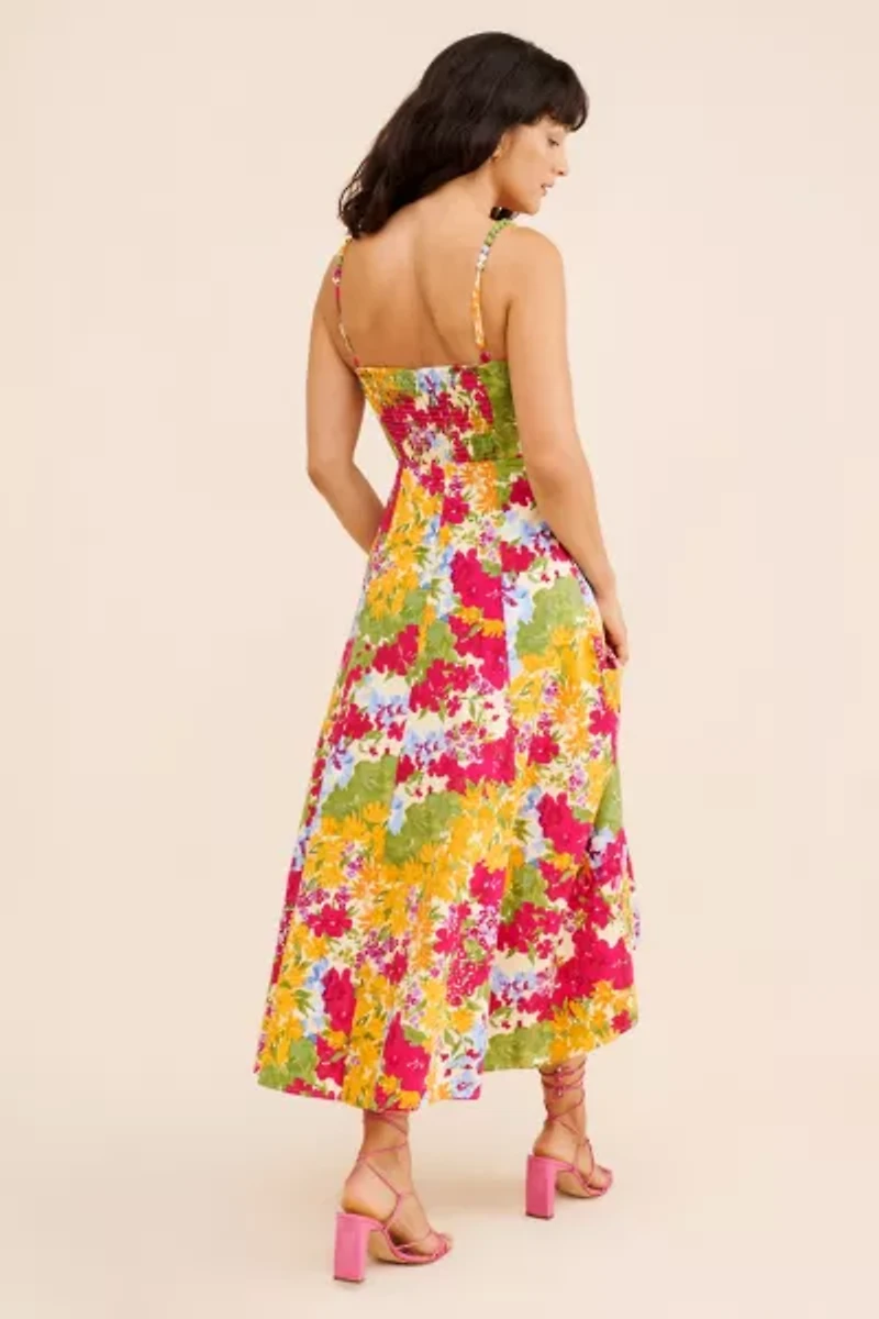 Dress Forum Sleeveless Floral Corset Midi Dress