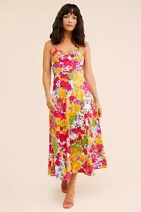 Dress Forum Sleeveless Floral Corset Midi Dress