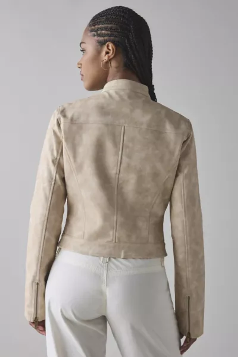 Lioness Bella Faux Leather Cropped Moto Jacket