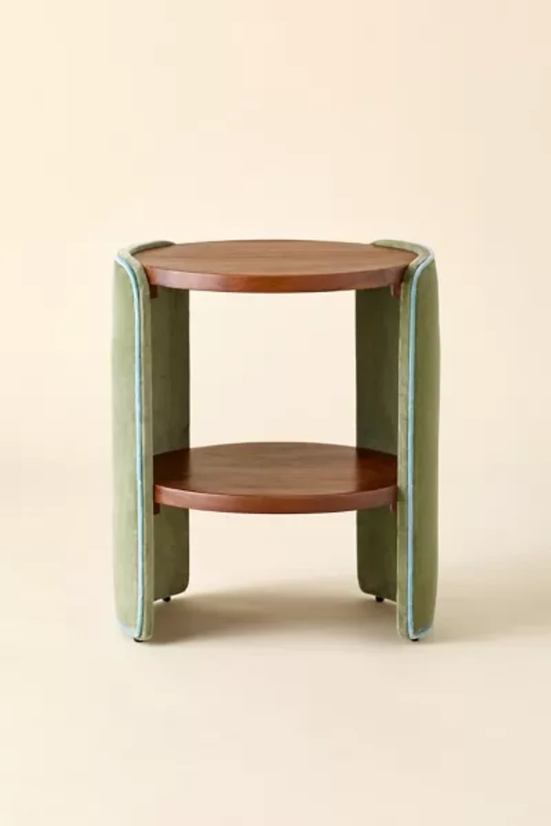 Jane Round Upholstered Storage Nightstand