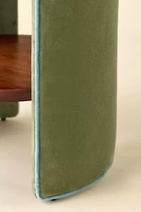 Jane Round Upholstered Storage Nightstand