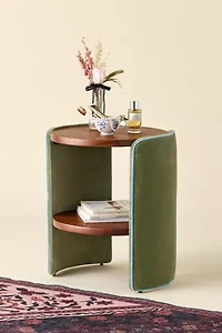 Jane Round Upholstered Storage Nightstand