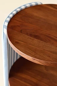 Jane Round Upholstered Storage Nightstand