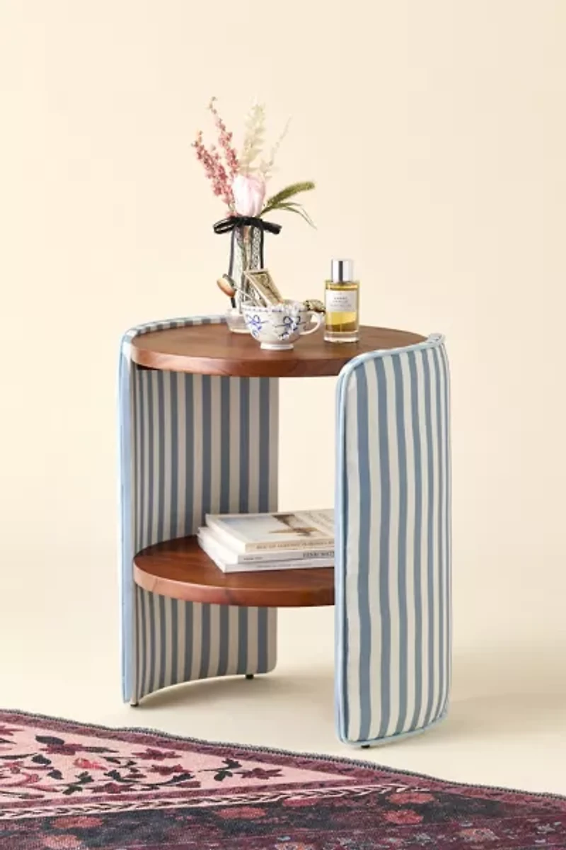 Jane Round Upholstered Storage Nightstand