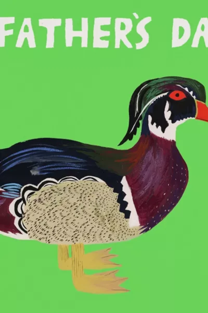Red Cap Duck Dad Father's Day Greeting Card