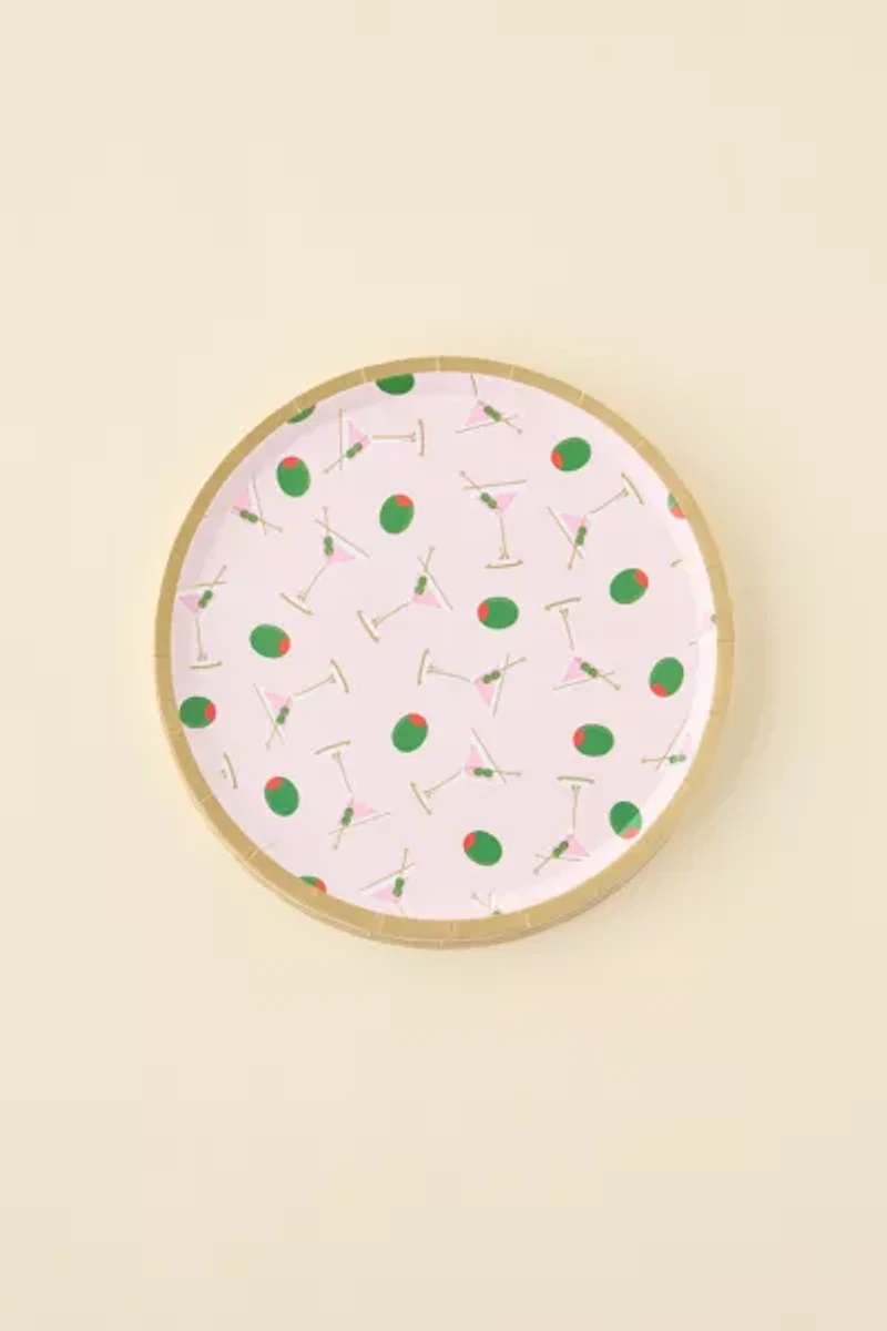 xo, Fetti Martini & Olive Printed Paper Plate Set