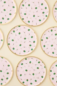 xo, Fetti Martini & Olive Printed Paper Plate Set