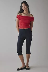 UO Fia Mesh Off-The-Shoulder Crop Top