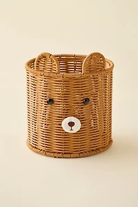 Bear Woven Plastic Trash Bin