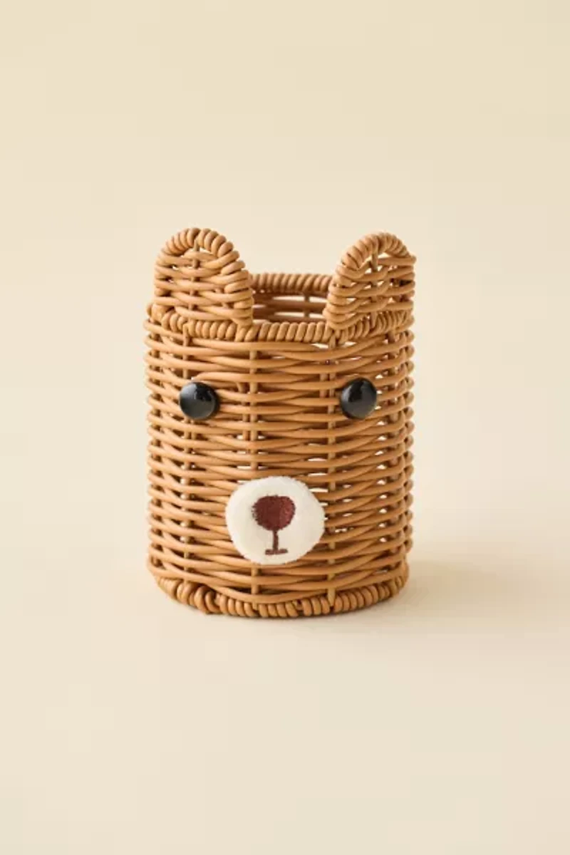 Bear Woven Plastic Pencil Cup