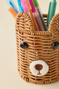 Bear Woven Plastic Pencil Cup