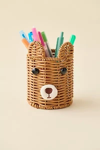 Bear Woven Plastic Pencil Cup