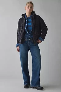 BDG Field Day Waffle Knit Zip-Up Hoodie Sweatshirt