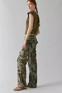 Vintage By UO Tree Camo Pink Waistband Cargo Pant