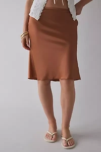 Lioness Shoreline Satin Slip Midi Skirt
