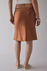 Lioness Shoreline Satin Slip Midi Skirt