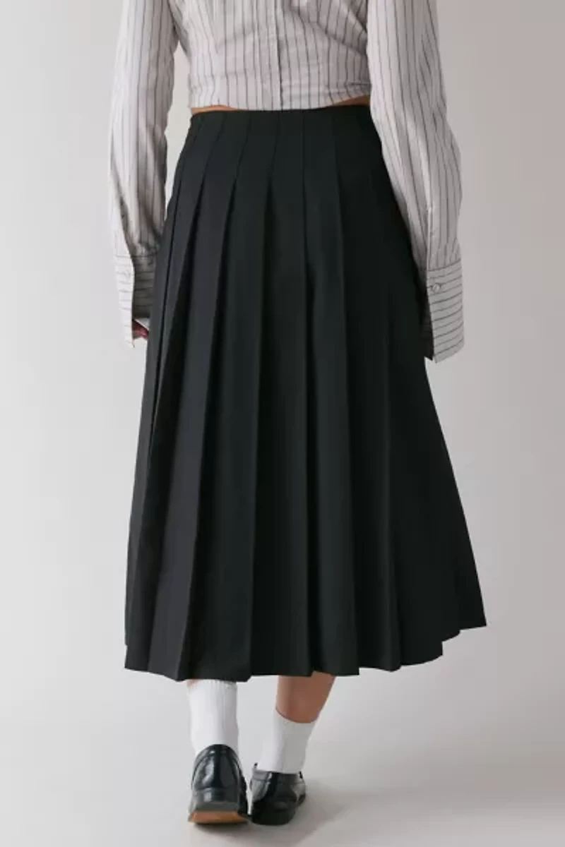 Lioness Fame Buckle Detail Pleated Midi Skirt