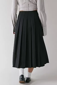 Lioness Fame Buckle Detail Pleated Midi Skirt