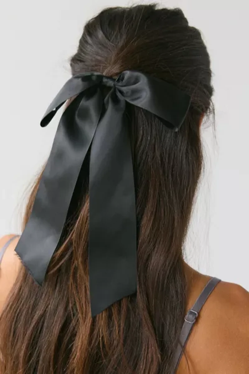 Drapey Satin Hair Bow Barrette