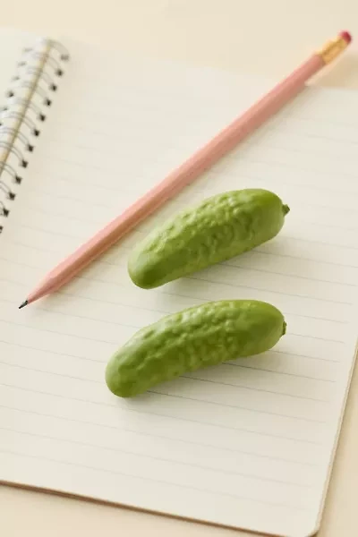 Pickle Shaped Eraser Set