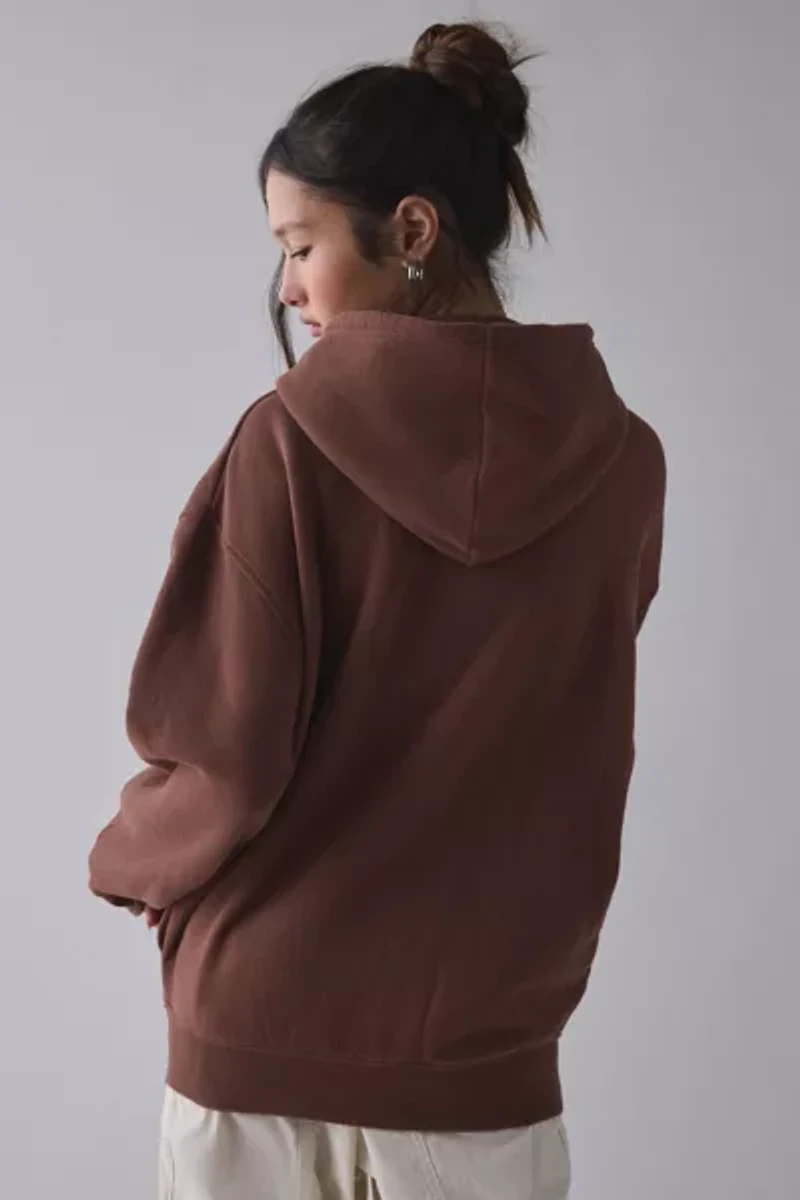 BDG Dusty Bleached Sun Graphic Oversized Zip-Up Hoodie Sweatshirt