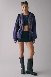 BDG Dusty Bleached Flower Graphic Oversized Zip-Up Hoodie Sweatshirt