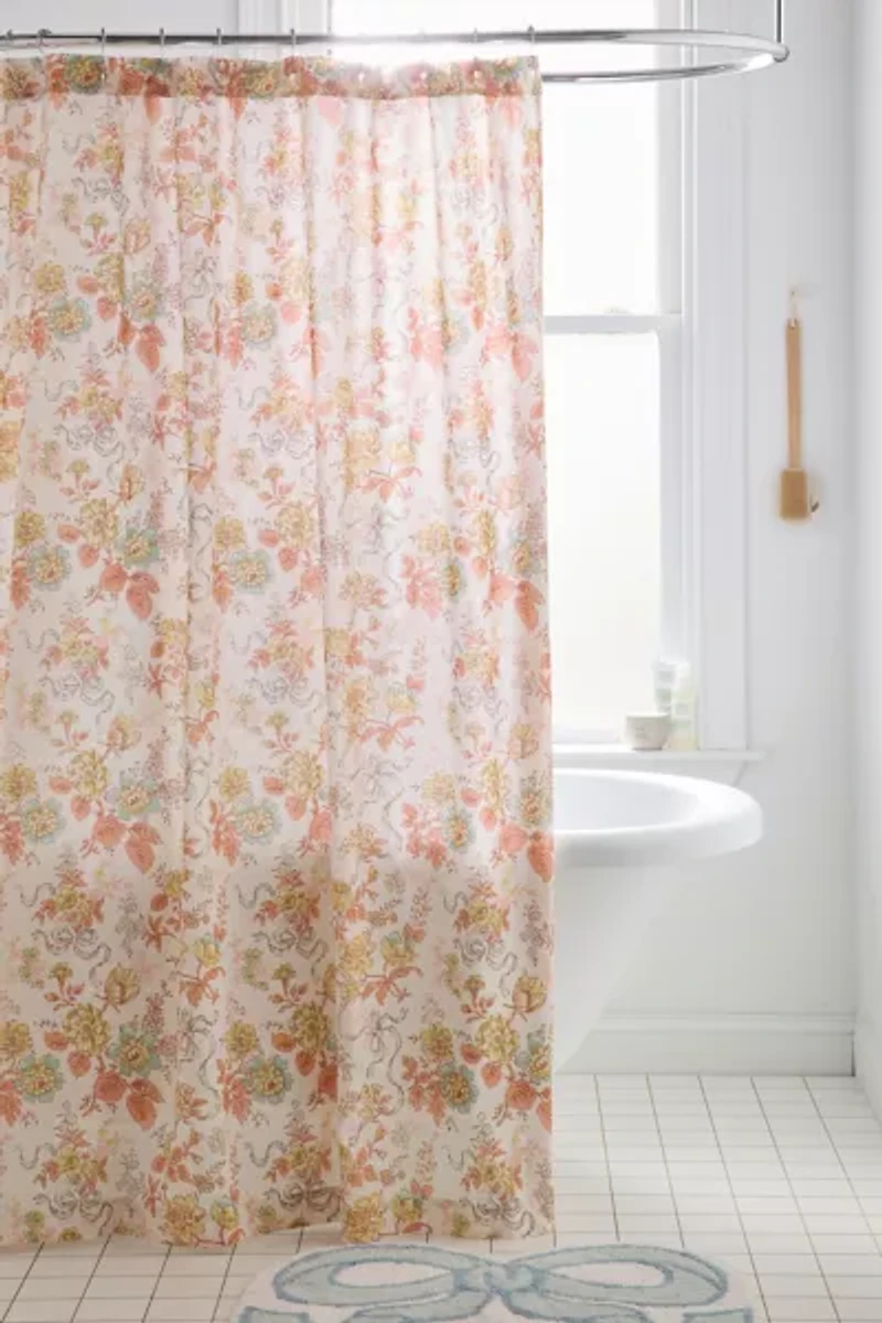 Catlyn Floral Patterned Shower Curtain