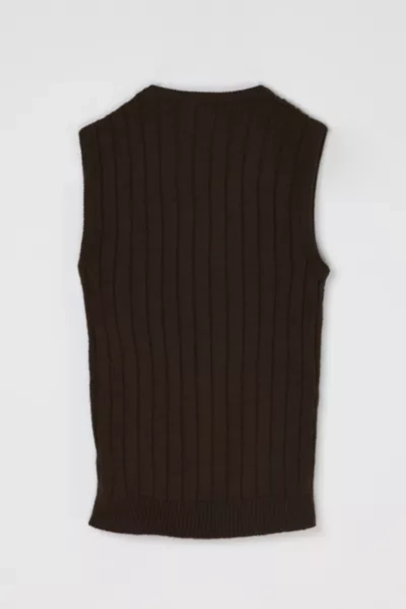 Vintage 1960s Bar Knit Sweater Vest